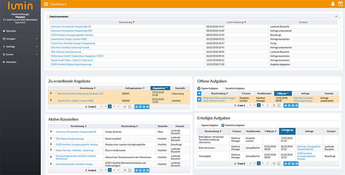 Lumin Dashboard